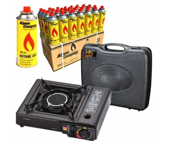 Turistinė dujinė viryklė + papildomai 28 vnt. dujų balionėlių